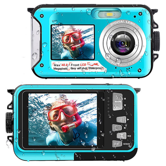 Dualscreen waterproof camera