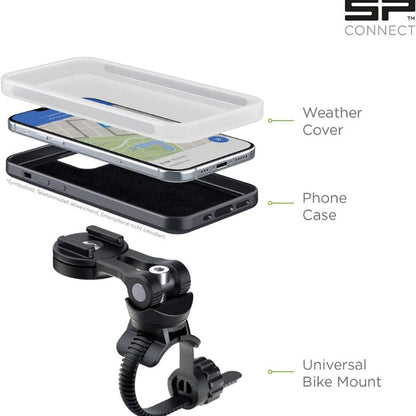 SP CONNECT Bike Bundle Phone Holder | Premium Mobile Phone Holder for Cycling | Electric Bicycle Cell-Phone Holders Smartphone iPhone Samsung | Mountain Road Bike E-Bike Cell Phone Mounts Accessories