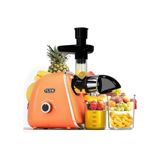 FEZEN Cold Press Juicer, Juicer Machines Vegetable and Fruit, Electric with High Juice Yield, Easy to Clean Masticating for Nutrient Fruit Vegetables, Pure Juice, Quiet Motor