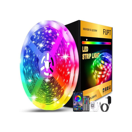 LED Strip Lights, FUPT 15M (45Ft) RGB LED Strip Light Synchronous Music Smart Color Changing, 44 Key Wireless Control, with 24V LED Strips for Kitchen Room TV Party Decoration