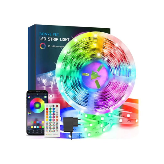 LED Strip 5 m, RGB LED Strip, Colour Changing LED Fairy Lights with Remote Control, App Control, Music Mode, Timer Setting, LED Strip for Home, Bedroom, TV, Kitchen Decoration