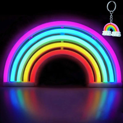 XIYUNTE Neon Rainbow Light, Cute Led Rainbow Neon Signs for Wall Decor, USB or Battery Powered Rainbow Neon Lights for Bedroom, Colorful Rainbow Led Lights for Girls Room, Dorm, Party, Wedding