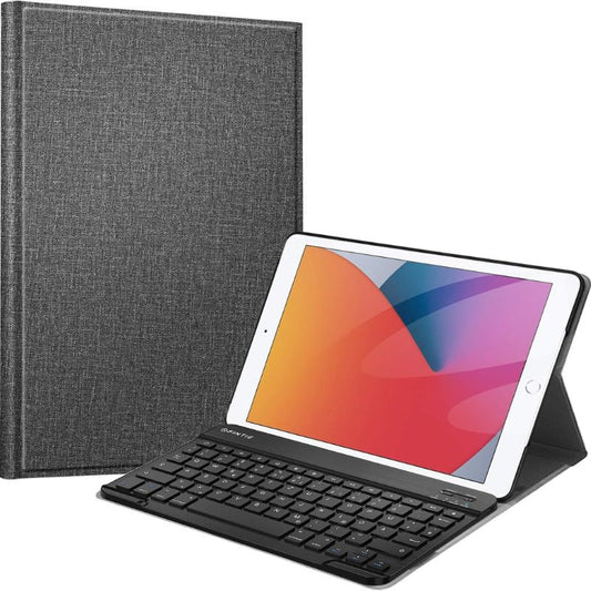 Fintie Keyboard Case for iPad 9th Generation (2021)/8th Gen (2020)/7th Gen (2019) 10.2 Inch - Ultra Thin Lightweight Protective Case with Magnetic Removable Bluetooth Keyboard with QWERTZ Layout, Dark