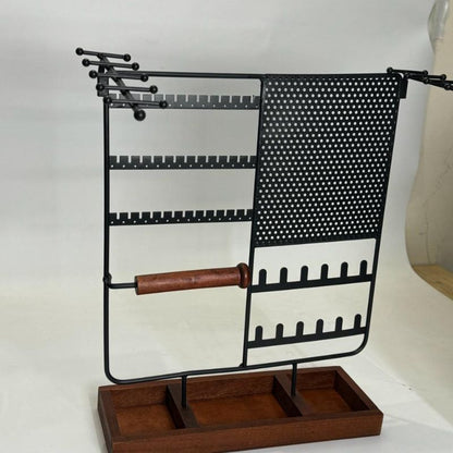 5 tier earring holder with wooden base