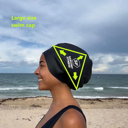 Sargoby Fitness Swim Cap Long Hair Afro Swim Cap Dreadlock Swim Cap Braids Swim Cap Swim Cap for Braids Adult Swimming Cap for Dreadlocks Use for Long Hair Dreadlocks Braids