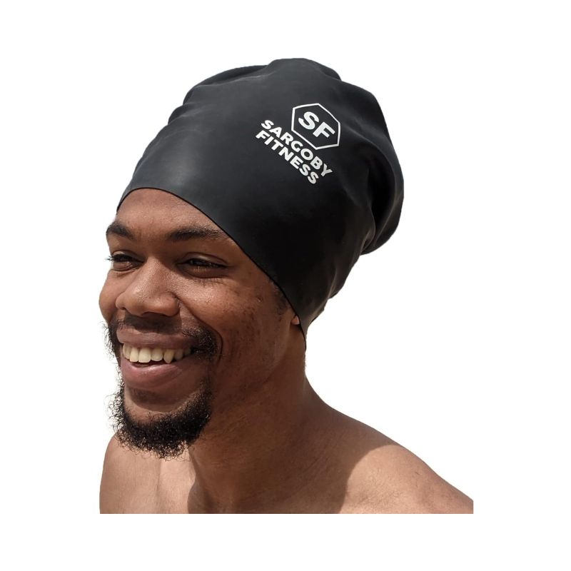 Sargoby Fitness Swim Cap Long Hair Afro Swim Cap Dreadlock Swim Cap Braids Swim Cap Swim Cap for Braids Adult Swimming Cap for Dreadlocks Use for Long Hair Dreadlocks Braids