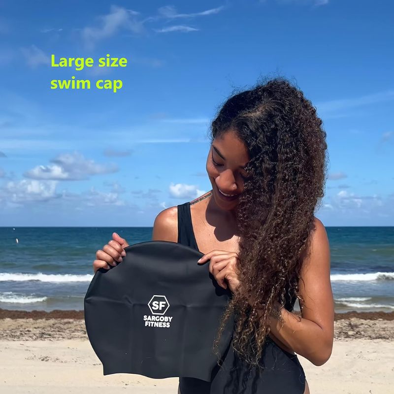 Sargoby Fitness Swim Cap Long Hair Afro Swim Cap Dreadlock Swim Cap Braids Swim Cap Swim Cap for Braids Adult Swimming Cap for Dreadlocks Use for Long Hair Dreadlocks Braids