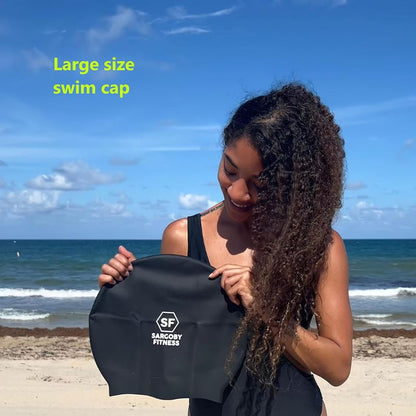 Sargoby Fitness Swim Cap Long Hair Afro Swim Cap Dreadlock Swim Cap Braids Swim Cap Swim Cap for Braids Adult Swimming Cap for Dreadlocks Use for Long Hair Dreadlocks Braids