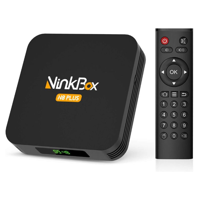 NinkBox Android TV Box Android 13.0, 【4G+64G】TV Box with Bluetooth 4.0, RK3528 Quad-Core 64bit Cortex-A55, Android TV Box with LAN100M and Wi-FI 2.4G/5G TV Box 4K Android TV Box