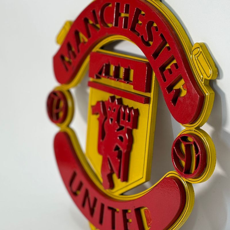 Manchester United 3d logo 12x12inch wall art