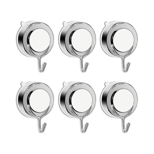 Vacuum Suction Cup Hooks for Bathroom Toilet Kitchen Towel Hook Powerful Shower Hook Stainless Steel Bathrobe (Pack of 6)