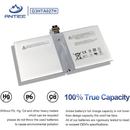 ANTIEE G3HTA027H DYNR01 38.2Wh Battery for Microsoft Surface Pro 4 1724 12.3" inch Series Tablet Computer G3HTA027H 5087mAh 7.5V