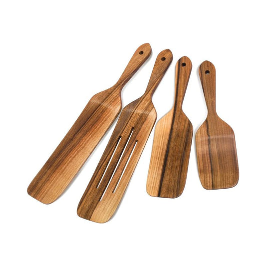 Wooden Kitchen Utensils Set,GUDAMAYE 4 PCs Wooden Spoons for Cooking