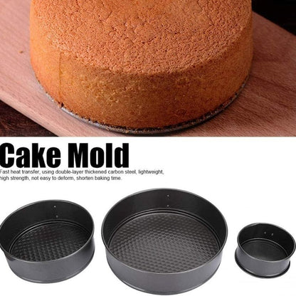 Cake Pan, 3 Pieces/Set 11cm 18cm 24cm Removable Bottom Round Shape Loop Cake Pan DIY Baking Accessories