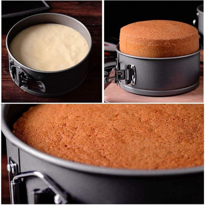 Cake Pan, 3 Pieces/Set 11cm 18cm 24cm Removable Bottom Round Shape Loop Cake Pan DIY Baking Accessories