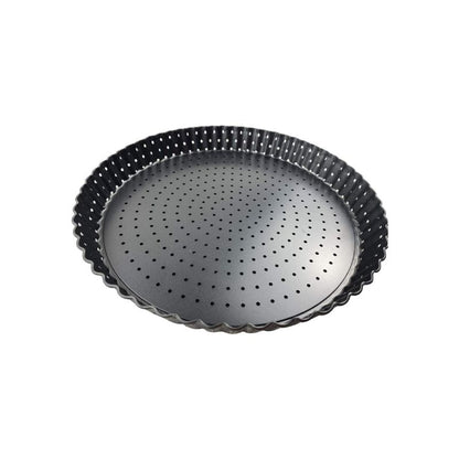 SONSMER Non-Stick Tart and Quiche Pan with Holes, 9 Inch Perforated Tart Pans with Removable Loose Bottom, Round Versatile Fluted Pie, Pizza Flan Pan, Cake Mould, Perforated Tray