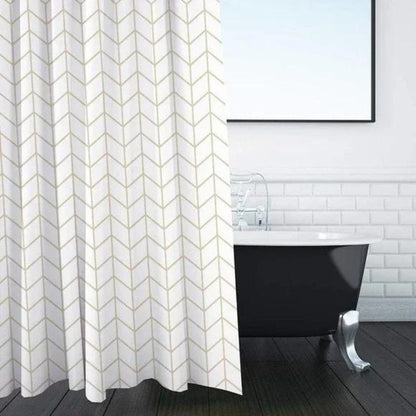 Ansio Shower Curtain Mold- Mildew Resistant 71 x 71 Herringbone pattern