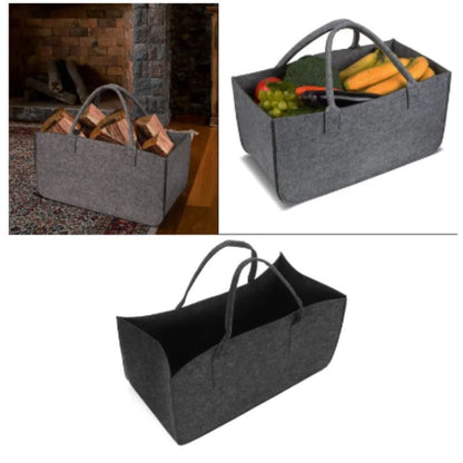 50x25x25cm Capacity 15 kg Firewood Handbag Robust Felt Large Capacity Carrying Storage Shopping Tool Bag