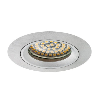 Kyotech 6X Downlights for Ceiling - Recessed, Mounting Hole ø65mm, Frame Aluminium Brushed Silver, ø80x24mm - LED Spot Lights Ceiling with GU10 Lamp Holder