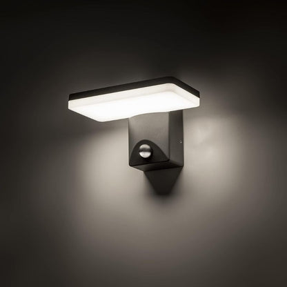 FLORNIA Gray Outdoor Wall Light with Motion Sensor, 800LM 12W 4000K IP44