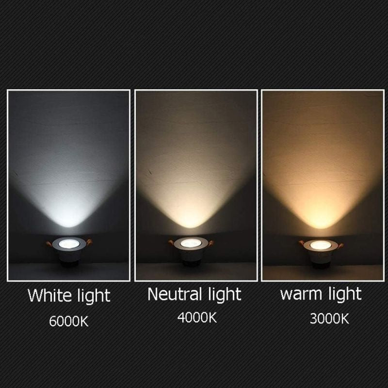 5W Downlight 3000K LED Recessed Ceiling Light for Home  (Color : Black(5W), Size : 3000K Warm