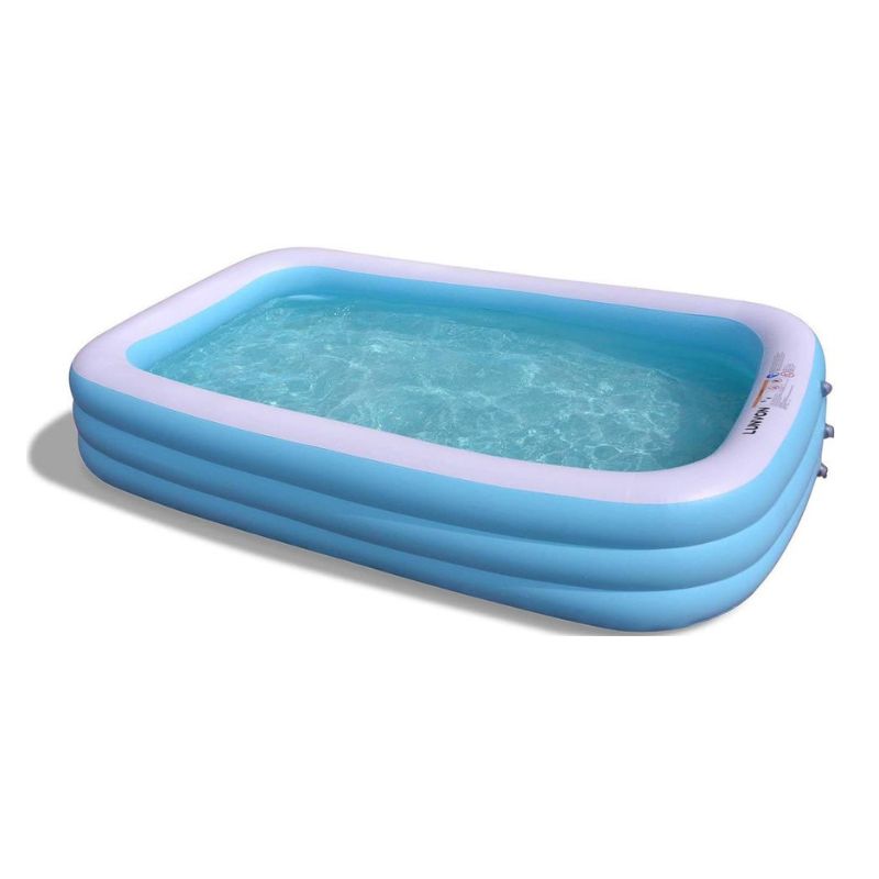 Lunvon Family Inflatable Swimming Pool, 120" X 72" Full-Sized, Lounge Pool for Kids, Adult, Todder