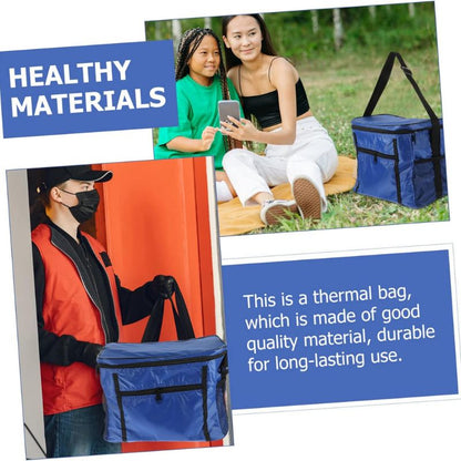 Picnic Bag Insulated Food Bag Bag Drink Carrier Bag Takeout Paper Bags Heated Takeaway Bags Thermal Lunch Bag Waterproof Cooler Household Bag Oxford Cloth Drinks Large