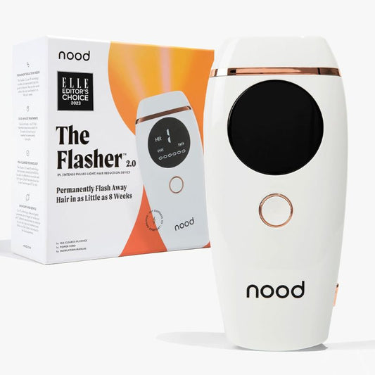 Nood Flasher 2.0 , IPL Laser Hair Removal Device for Men and Women, Pain-free and Permanent Results, Safe for Whole Body Treatment - Gloss White