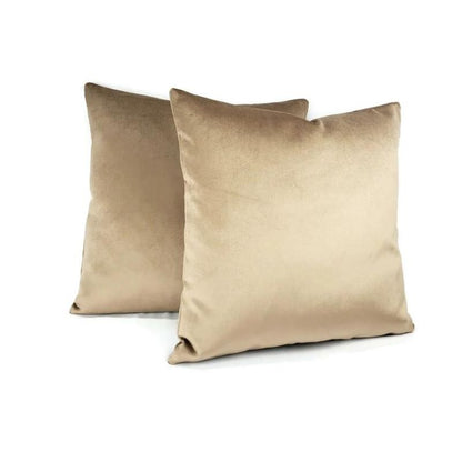 Solid Taupe Brown Velvet Pillow Cover - 20" x 20" Brown Velvet Cushion Case (pair)