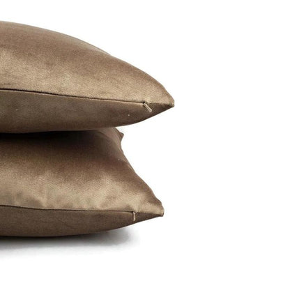 Solid Taupe Brown Velvet Pillow Cover - 20" x 20" Brown Velvet Cushion Case (pair)