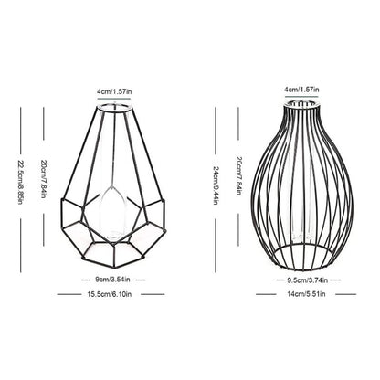 Metal Rack Stand Clear Flower Vase