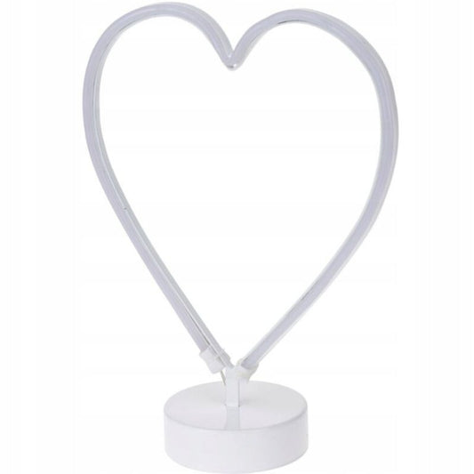 Standing LED neon pink heart, 30 cm