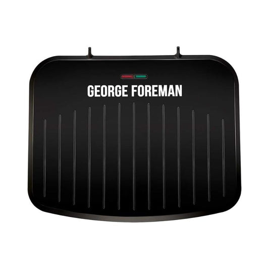 George Foreman Medium Electric Fit Grill [Non stick, Healthy, Griddle, Toastie, Hot plate, Panini, BBQ, Energy saving, Vertical storage, Easy clean, Drip tray, Ready to cook light] Black, 1630W