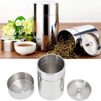 Tea Tin Canister with Airtight Double Seal Lids