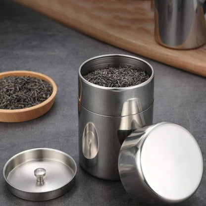 Tea Tin Canister with Airtight Double Seal Lids