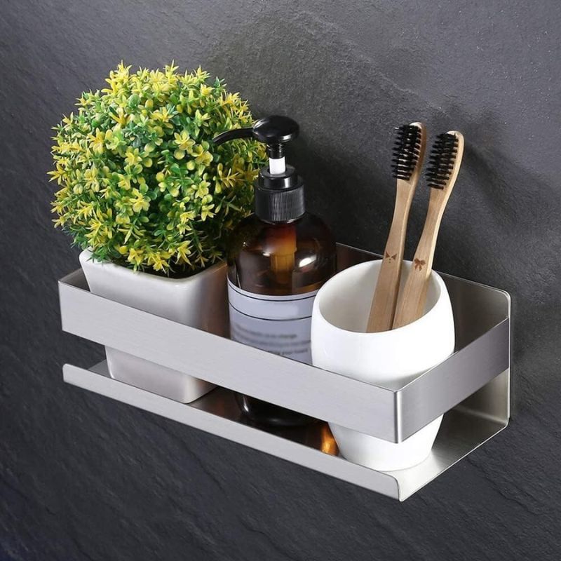 Exquisite Bathroom Shelf Shower Caddy Self-adhesive Stainless Steel Shower Shelf