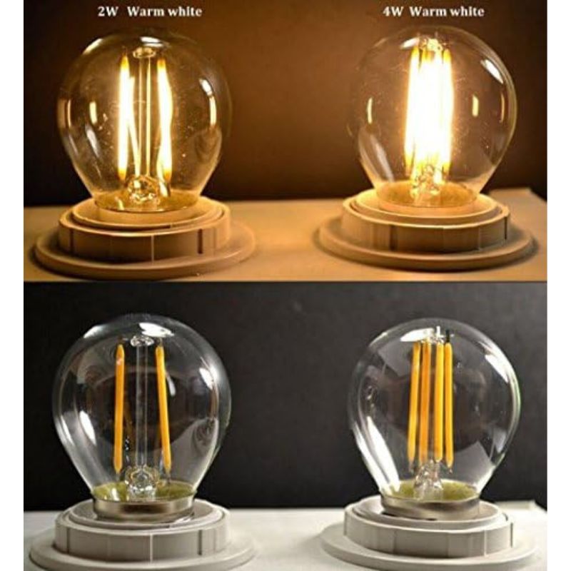 6PACK LED Vintage EDISON Bulb G45-2W LED Light Filament Bulb, Globe Shape E26 Base, Glass Cover, Clear Warm White 2700K, LED Edison Bulb