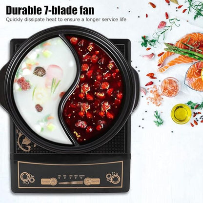 Portable Induction Hob, Single Cooker Induction 2500W Cooktop Countertop with Digital Control Panel, Induction Cooktop with 5 Levels Temperature Control for Kitchen Use