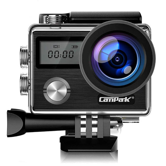 Camark X20C Action Camera Native 4K Ultra HD 20MP with EIS Stabilization Touch Screen, Digital Remote Control Waterproof Camera 40M 2 Batteries and Professional Accessories, Black