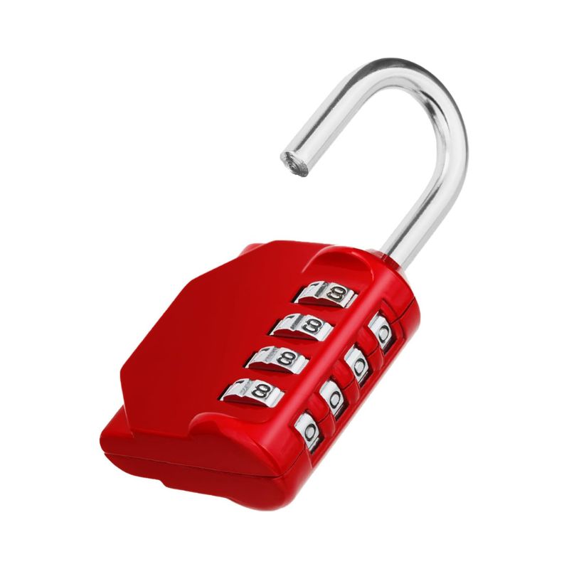 ZHEGE Combination Lock, 4 Digit Outdoor Combination Padlock for Gym, School, Gates, Doors, Hasps and Storage (Red)