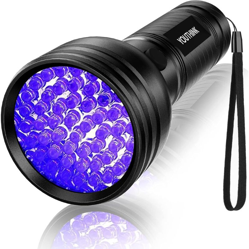 YOUTHINK UV Black Light Torch LED 51 LEDs 395nm UV Lamp Mini Ultraviolet Light Pets Urine Detector for Banknotes, Amber, Urine of Dogs, Cats Stain Detector