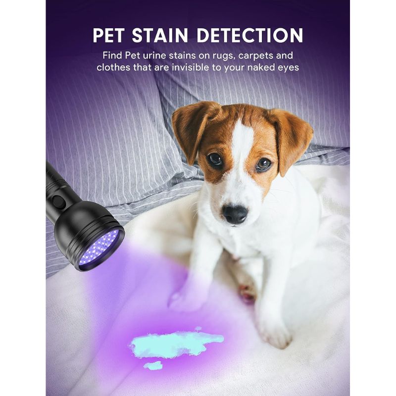 YOUTHINK UV Black Light Torch LED 51 LEDs 395nm UV Lamp Mini Ultraviolet Light Pets Urine Detector for Banknotes, Amber, Urine of Dogs, Cats Stain Detector