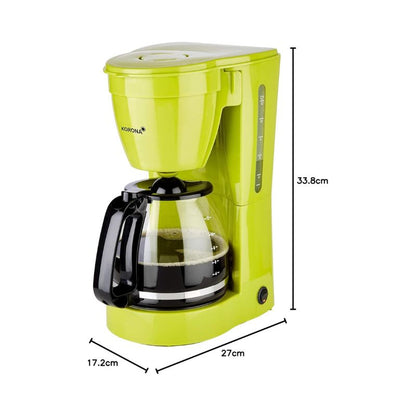 Korona 10118 Coffee Maker | Filter Coffee Machine for 12 Cups of Coffee | Glass Jug | Green | 800 Watt