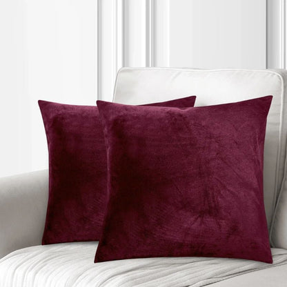 Crushed Velvet Cushion Cover Burgundy