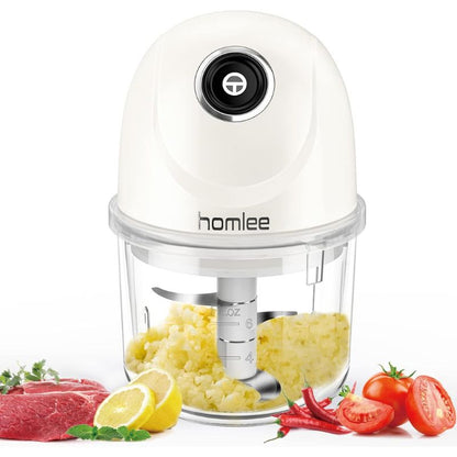 Homlee Automatic Mini Chopper Garlic Mixer Spice Blender 200ml – White