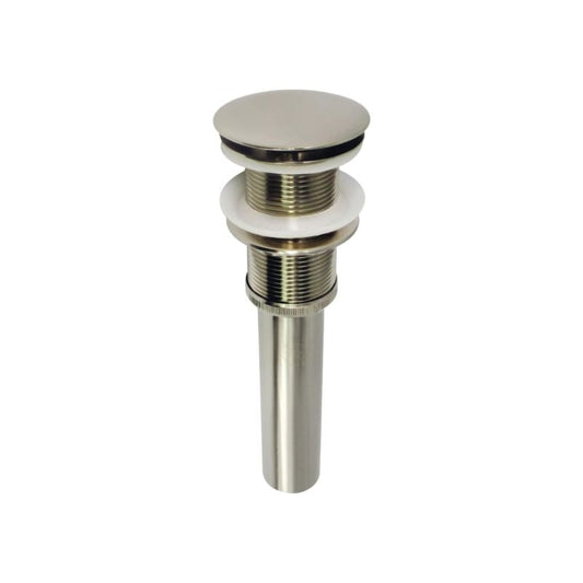 Coronet Push Pop-Up Bathroom Sink Drain Without Overflow, Brushed Nickel