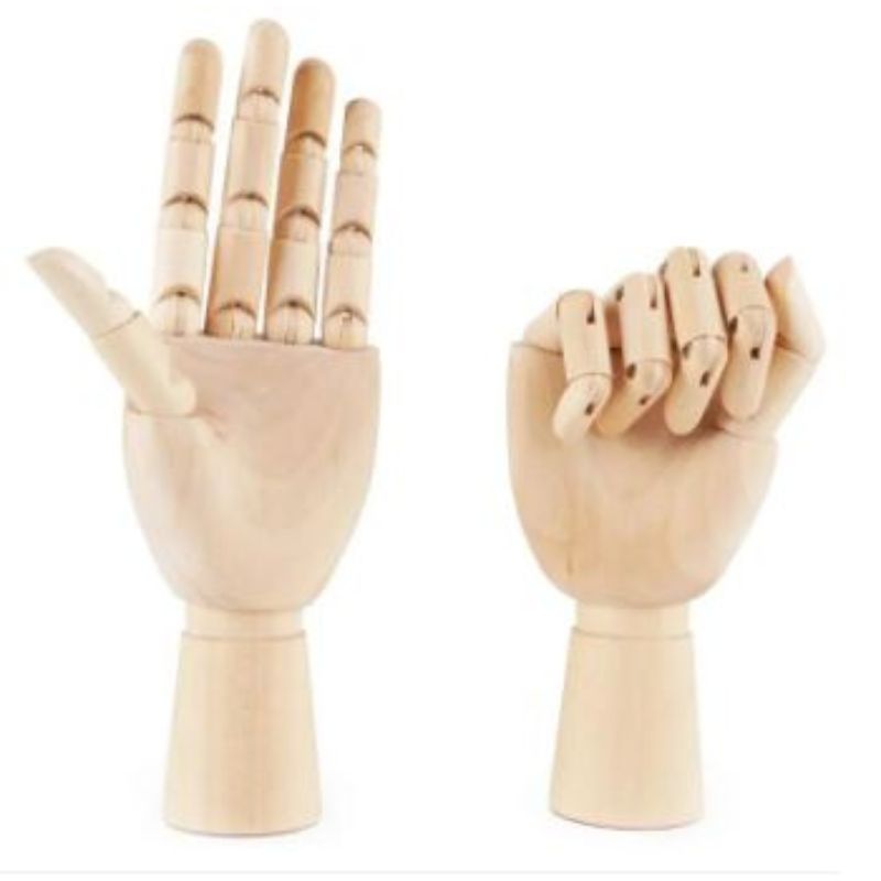 Wooden Hand Manikin Jointed Articulated Flexible Fingers Hand