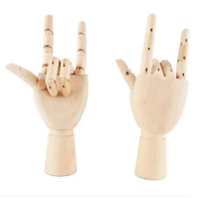 Wooden Hand Manikin Jointed Articulated Flexible Fingers Hand