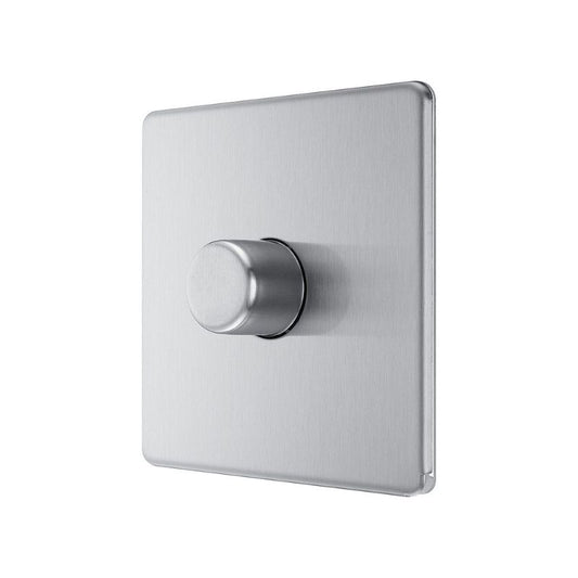 BG FBS81 Screwless Flat Plate Stainless Steel Single Intelligent LED 2 Way Dimmer Switch