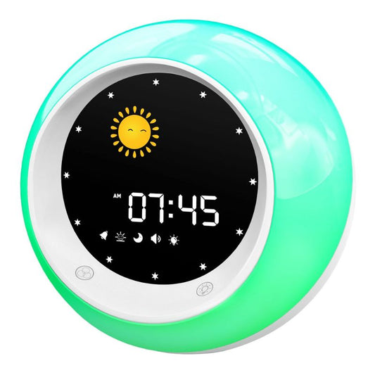 I.CODE Sun & Moon Rise Kids Alarm Clock, Children's Sleep Trainer, Sleep Sound Machine, Wake Up Light & Night Light, Teach Kids Day & Night